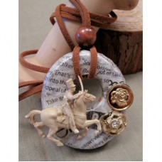 Horse button Necklace