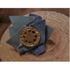 sheep leather ring - jeans blue