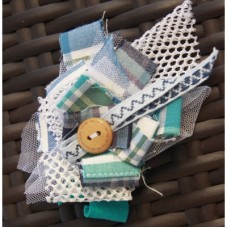 Blue checker brooch