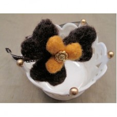 wool felt hair band - brown
