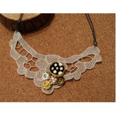 lase button necklace