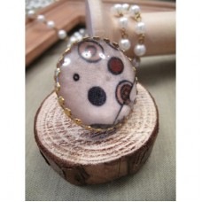 dotted glass gold ring
