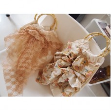 Vintage Pattern with wooden handle Hand Bag 