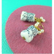 Procelian Owl Hook Earrings