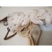 French Ro'mance White Lace Rose Ribbon Two Way Brooch Belt